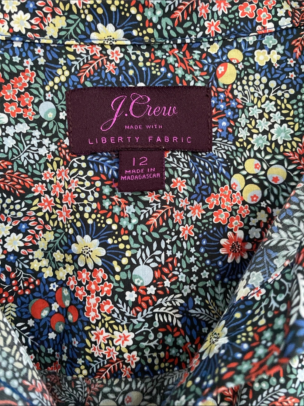 J. Crew Liberty Fabric Floral Button-Down Shirt in Navy Multi - Picture 2 of 10